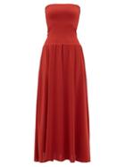 Matchesfashion.com Eres - Oda Strapless Jersey Dress - Womens - Red