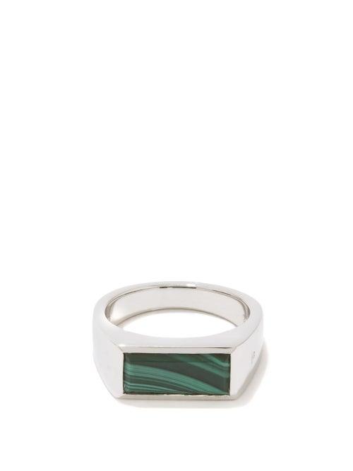 Tom Wood - Peaky Malachite & Sterling-silver Ring - Mens - Silver