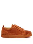 Christian Louboutin - Louis Junior Spikes Suede Trainers - Mens - Brown