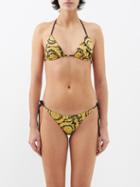 Versace - Baroque-print Triangle Bikini Top - Womens - 01bk