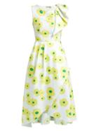 Matchesfashion.com Vika Gazinskaya - Floral Fil Coup Faille Midi Dress - Womens - Grey Multi