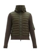 Matchesfashion.com Moncler - Down-quilted Shell And Jersey Hooded Cardigan - Mens - Khaki