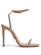 Matchesfashion.com Aquazzura - Very Vera 105 Crystal-embellished Suede Sandals - Womens - Nude