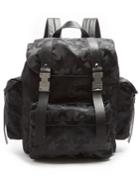 Valentino Camustars Nylon And Leather Backpack