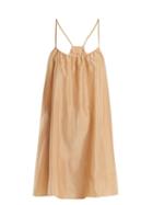 Matchesfashion.com Loup Charmant - Classic Scoop Neck Silk Satin Slip Dress - Womens - Nude