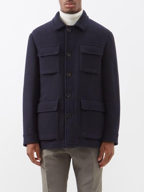 Brunello Cucinelli - Flap-pocket Wool-twill Jacket - Mens - Navy