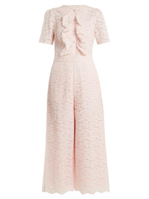 Matchesfashion.com Temperley London - Lunar Floral Lace Cotton Blend Jumpsuit - Womens - Light Pink