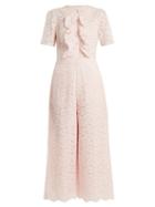 Matchesfashion.com Temperley London - Lunar Floral Lace Cotton Blend Jumpsuit - Womens - Light Pink