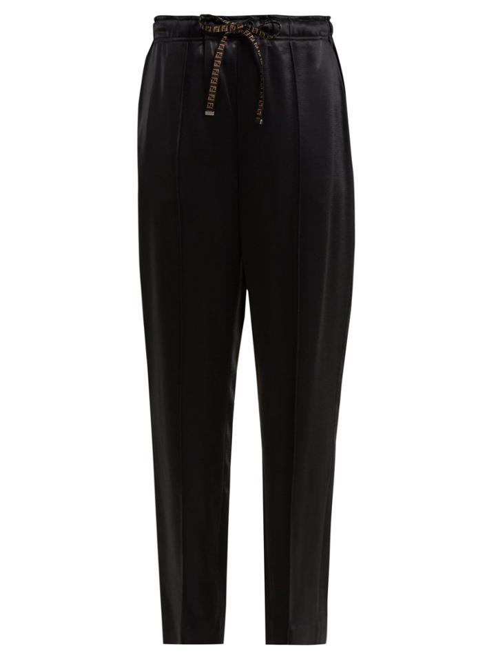 Fendi Logo-drawstring Satin Trousers