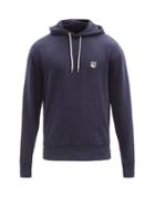 Mens Rtw Maison Kitsun - Fox Head-patch Cotton-jersey Hooded Sweatshirt - Mens - Navy