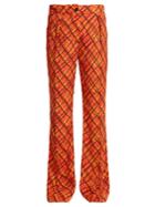 Marni Tartan-print Flared Trousers