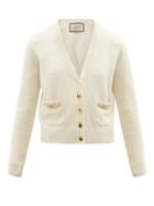Gucci - Gg-chain Cashmere Cardigan - Womens - Ivory