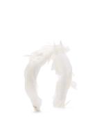Matchesfashion.com Flapper - Kelly Feather-embellished Satin Headband - Womens - White