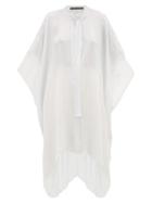 Matchesfashion.com Haider Ackermann - Tie Front Contrast Panel Silk Top - Womens - Light Blue