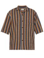 Matchesfashion.com Lemaire - Cotton Seersucker Cuban Collar Shirt - Mens - Multi