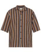 Matchesfashion.com Lemaire - Cotton Seersucker Cuban Collar Shirt - Mens - Multi