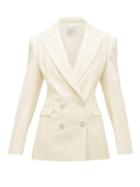 Matchesfashion.com Hillier Bartley - Double-breasted Striped Wool Jacket - Womens - Cream