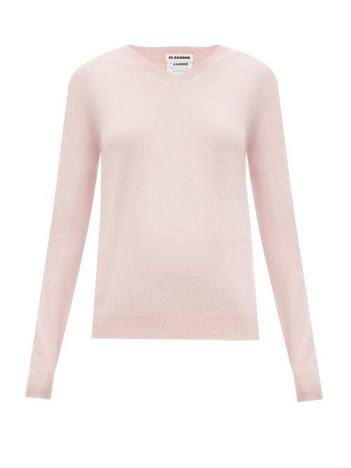 Matchesfashion.com Jil Sander - V-neck Cashmere Sweater - Womens - Pink