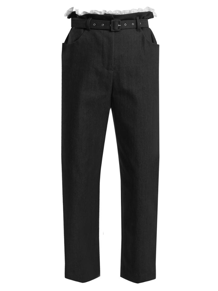 Isa Arfen Gathered-waist Cropped Cotton-blend Trousers