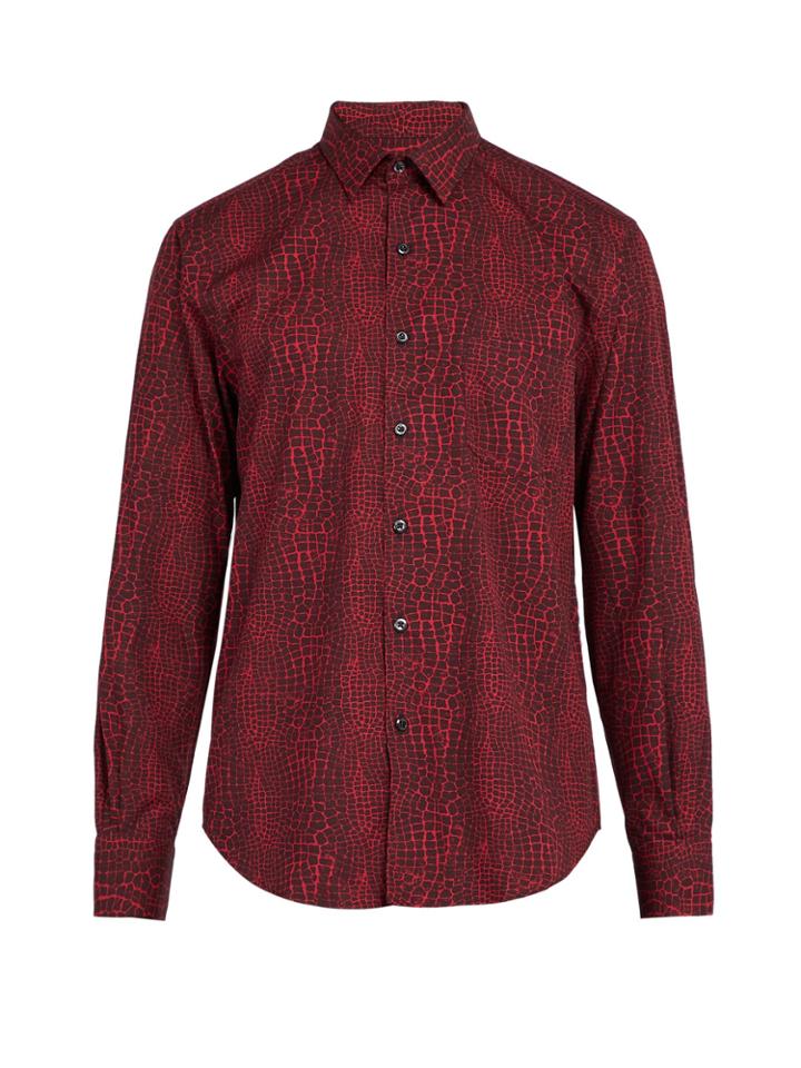 Cobra S.c. Model 1 Crocodile-print Cotton Shirt