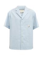 Matchesfashion.com Gucci - Cat-embroidered Striped Cotton-poplin Shirt - Mens - Blue