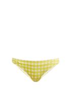 Matchesfashion.com Ganni - Mahogany Checked Bikini Briefs - Womens - Yellow