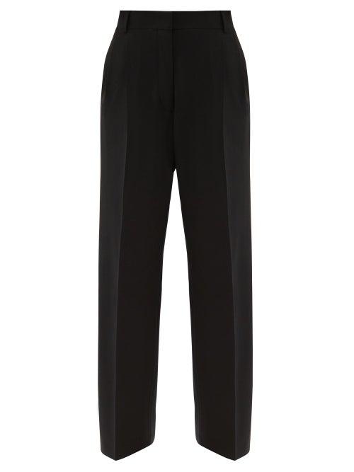 Frame - X Ilona Hamer Pleated Wool-blend Trousers - Womens - Black