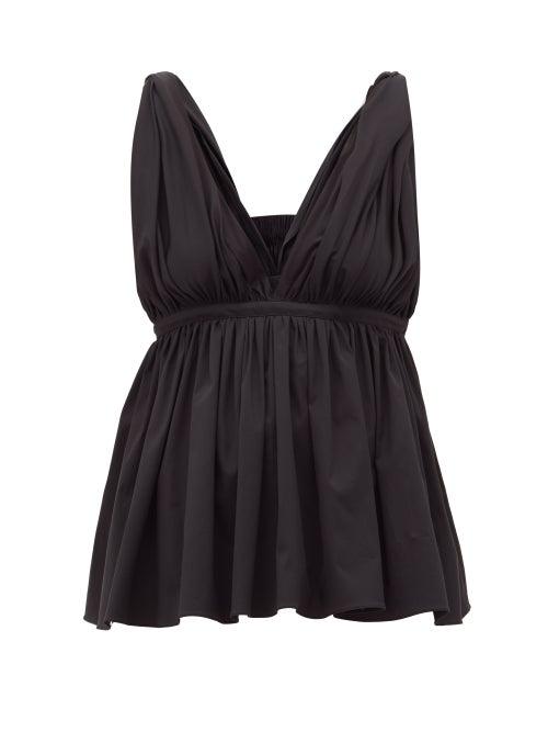 Matchesfashion.com Rochas - Empire-waist Cotton-blend Top - Womens - Black