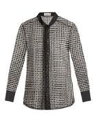Saint Laurent Polka-dot Flocked Tulle Shirt