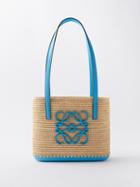 Loewe Paula's Ibiza - Anagram-logo Mini Raffia Basket Bag - Womens - Blue Multi