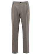 Matchesfashion.com Dolce & Gabbana - High Rise Wool Blend Tweed Trousers - Mens - Grey