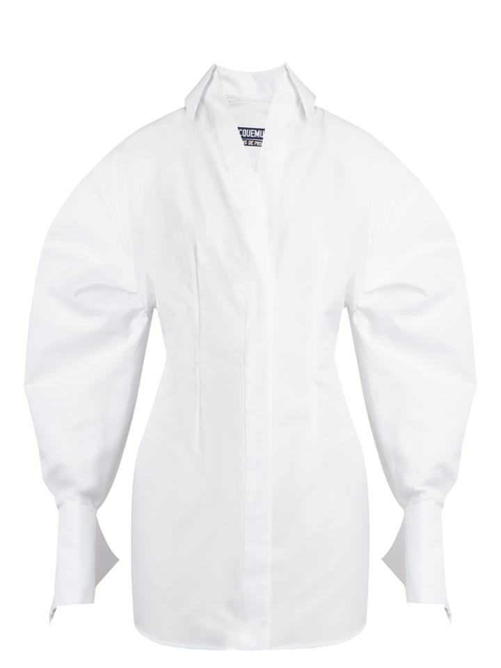Jacquemus Balloon-sleeve Cotton-canvas Mini Shirtdress