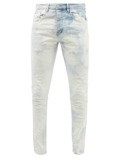Purple Brand - P001 Distressed Bleached Slim-leg Jeans - Mens - Blue