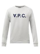 A.p.c. - Vpc-logo Cotton-jersey Sweatshirt - Mens - Grey