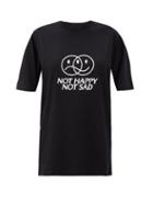 Matchesfashion.com Vetements - Not Happy Not Sad Cotton-jersey T-shirt - Womens - Black
