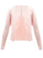 Pleats Please Issey Miyake - Technical-pleated Cardigan - Womens - Light Pink