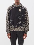 Amiri - Bandana-print Cotton-jersey Hooded Sweatshirt - Mens - Black