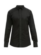 Matchesfashion.com Dolce & Gabbana - Logo Placket Cotton Poplin Shirt - Mens - Black