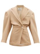 Matchesfashion.com Acne Studios - Onesta Cinched Waist Wool Blend Jacket - Womens - Beige