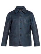 Matchesfashion.com Rrl - Vintage Effect Leather Jacket - Mens - Dark Navy