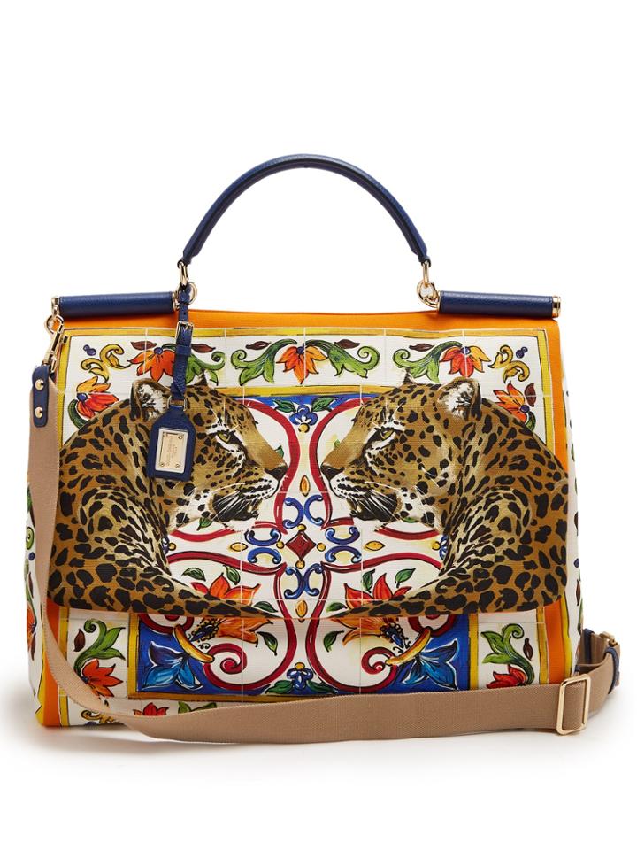 Dolce & Gabbana Sicily Medium Majolica-print Canvas Bag