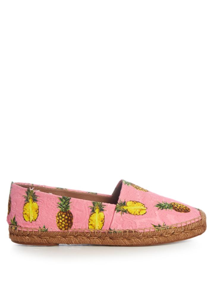 Dolce & Gabbana Pineapple-print Floral-brocade Espadrilles