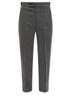 Matchesfashion.com Needles - Geometric-print Wool-blend Flannel Suit Trousers - Mens - Black