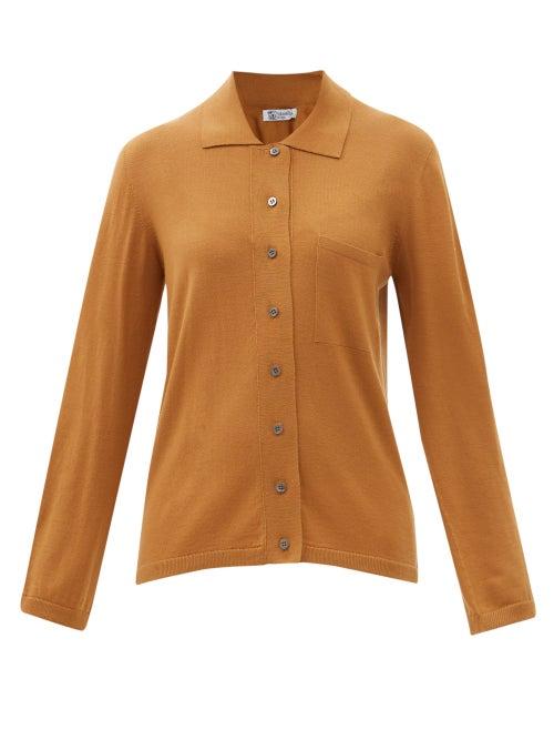 Johnstons Of Elgin - Superfine Merino Polo Shirt - Womens - Camel