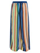Diane Von Furstenberg Wide-leg Striped Linen Trousers