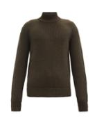 Matchesfashion.com Haider Ackermann - Ribbed Wool Roll-neck Sweater - Mens - Khaki