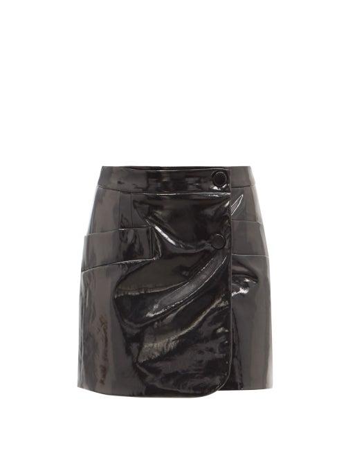 Matchesfashion.com Elzinga - High-rise Vinyl Mini Skirt - Womens - Black