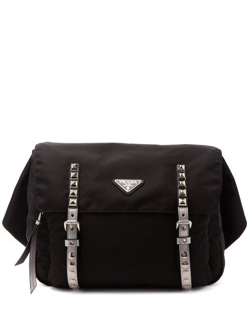 Matchesfashion.com Prada - New Vela Nylon Belt Bag - Womens - Black Silver