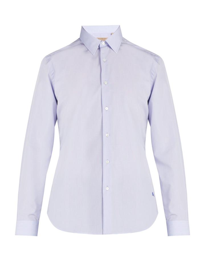 Burberry Logo-embroidered Cotton-poplin Shirt