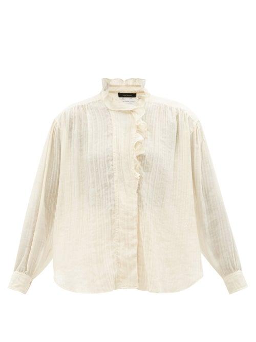 Isabel Marant - Epamias Ruffled Pintucked Blouse - Womens - White